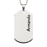 Load image into Gallery viewer, Armando Gifts - Personalized Dog Tag Necklace for Men – front view
