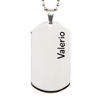 Load image into Gallery viewer, Valerio Gifts Personalized Dog Tag Necklace for Men – front view

