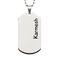 Load image into Gallery viewer, Karmesh Gifts Personalized Dog Tag Necklace for Men – front view
