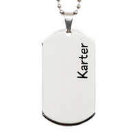 Load image into Gallery viewer, Karter Gifts Personalized Dog Tag Necklace for Men – front view
