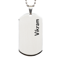 Load image into Gallery viewer, Vikram Gifts Personalized Dog Tag Necklace for Men – front view

