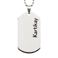 Load image into Gallery viewer, Kartikay Gifts Personalized Dog Tag Necklace for Men – front view
