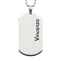 Load image into Gallery viewer, Vincenzo Gifts Personalized Dog Tag Necklace for Men – front view
