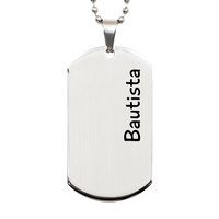 Load image into Gallery viewer, Bautista Gifts - Personalized Dog Tag Necklace for Men – front view
