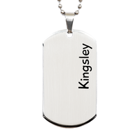 Load image into Gallery viewer, Kingsley Gifts Personalized Dog Tag Necklace for Men – front view
