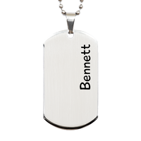 Load image into Gallery viewer, Bennett Gifts - Personalized Dog Tag Necklace for Men – front view

