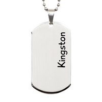 Load image into Gallery viewer, Kingston Gifts Personalized Dog Tag Necklace for Men – front view
