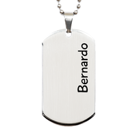 Load image into Gallery viewer, Bernardo Gifts - Personalized Dog Tag Necklace for Men – front view
