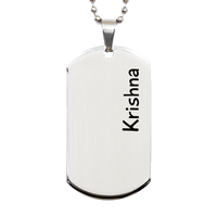 Load image into Gallery viewer, Krishna Gifts Personalized Dog Tag Necklace for Men – front view

