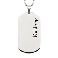 Load image into Gallery viewer, Kuldeep Gifts Personalized Dog Tag Necklace for Men – front view
