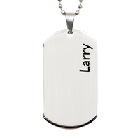 Load image into Gallery viewer, Larry Gifts Personalized Dog Tag Necklace for Men – front view

