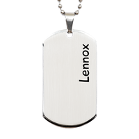 Load image into Gallery viewer, Lennox Gifts Personalized Dog Tag Necklace for Men – front view
