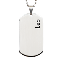 Load image into Gallery viewer, Leo Gifts Personalized Dog Tag Necklace for Men – front view
