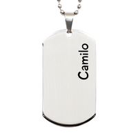 Load image into Gallery viewer, Camilo Gifts - Personalized Dog Tag Necklace for Men – front view
