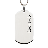 Load image into Gallery viewer, Leonardo Gifts Personalized Dog Tag Necklace for Men – front view
