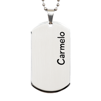 Load image into Gallery viewer, Carmelo Gifts - Personalized Dog Tag Necklace for Men – front view
