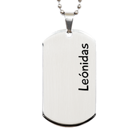 Load image into Gallery viewer, Leonidas Gifts Personalized Dog Tag Necklace for Men – front view
