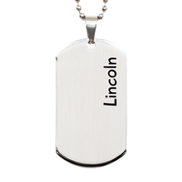 Load image into Gallery viewer, Lincoln Gifts Personalized Dog Tag Necklace for Men – front view
