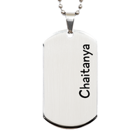 Load image into Gallery viewer, Chaitanya Gifts - Personalized Dog Tag Necklace for Men – front view
