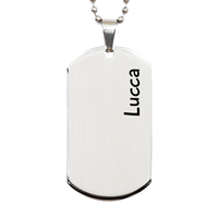 Load image into Gallery viewer, Lucca Gifts Personalized Dog Tag Necklace for Men – front view
