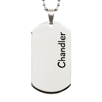 Load image into Gallery viewer, Chandler Gifts - Personalized Dog Tag Necklace for Men – front view
