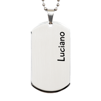 Load image into Gallery viewer, Luciano Gifts Personalized Dog Tag Necklace for Men – front view
