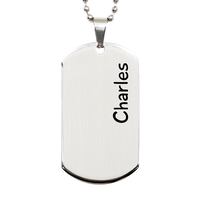 Load image into Gallery viewer, Charles Gifts - Personalized Dog Tag Necklace for Men – front view
