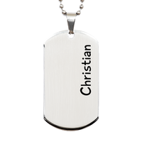 Load image into Gallery viewer, Christian Gifts - Personalized Dog Tag Necklace for Men – front view
