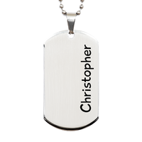 Load image into Gallery viewer, Christopher Gifts - Personalized Dog Tag Necklace for Men – front view
