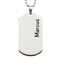 Load image into Gallery viewer, Marcus Gifts Personalized Dog Tag Necklace for Men – front view
