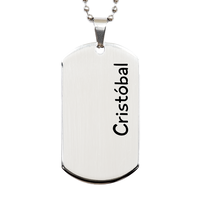 Load image into Gallery viewer, Cristobal Gifts - Personalized Dog Tag Necklace for Men – front view
