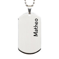 Load image into Gallery viewer, Matheo Gifts Personalized Dog Tag Necklace for Men – front view
