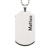 Load image into Gallery viewer, Matteo Gifts Personalized Dog Tag Necklace for Men – front view
