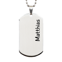 Load image into Gallery viewer, Matthias Gifts Personalized Dog Tag Necklace for Men – front view
