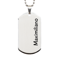 Load image into Gallery viewer, Maximiliano Gifts Personalized Dog Tag Necklace for Men – front view

