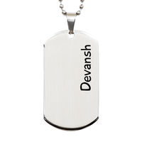Load image into Gallery viewer, Devansh Gifts - Personalized Dog Tag Necklace for Men – front view
