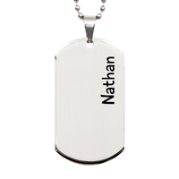 Load image into Gallery viewer, Nathan Gifts Personalized Dog Tag Necklace for Men – front view
