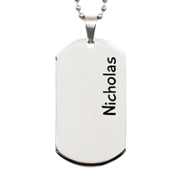 Load image into Gallery viewer, Nicholas Gifts Personalized Dog Tag Necklace for Men – front view

