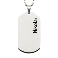 Load image into Gallery viewer, Nikolai Gifts Personalized Dog Tag Necklace for Men – front view
