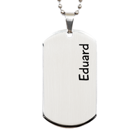 Load image into Gallery viewer, Eduard Gifts - Personalized Dog Tag Necklace for Men – front view
