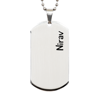 Load image into Gallery viewer, Nirav Gifts Personalized Dog Tag Necklace for Men – front view
