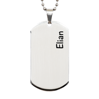 Load image into Gallery viewer, Elian Gifts - Personalized Dog Tag Necklace for Men – front view
