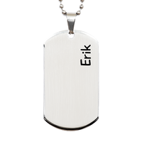 Load image into Gallery viewer, Erik Gifts - Personalized Dog Tag Necklace for Men – front view
