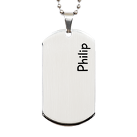 Load image into Gallery viewer, Philip Gifts Personalized Dog Tag Necklace for Men – front view
