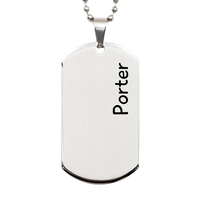 Load image into Gallery viewer, Porter Gifts Personalized Dog Tag Necklace for Men – front view
