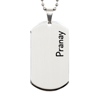 Load image into Gallery viewer, Pranay Gifts Personalized Dog Tag Necklace for Men – front view
