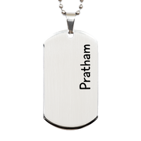Load image into Gallery viewer, Pratham Gifts Personalized Dog Tag Necklace for Men – front view
