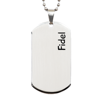 Load image into Gallery viewer, Fidel Gifts - Personalized Dog Tag Necklace for Men – front view
