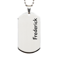 Load image into Gallery viewer, Frederick Gifts - Personalized Dog Tag Necklace for Men – front view
