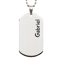 Load image into Gallery viewer, Gabriel Gifts - Personalized Dog Tag Necklace for Men – front view

